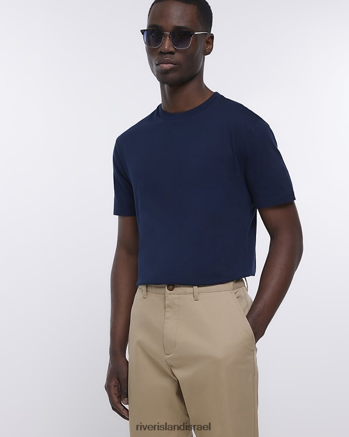 לבוש River Island מכנסי צ'ינו קז'ואל בגזרה דקיקה חום גברים BDZ4082900