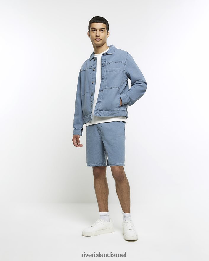 לבוש River Island ז'קט ג'ינס בכושר רגיל כְּחוֹל גברים BDZ4082903