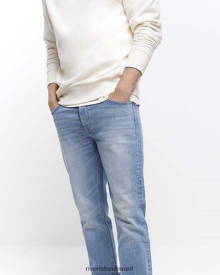 לבוש River Island ג'ינס דהוי בגזרה דקיקה כחול בהיר גברים BDZ4082906