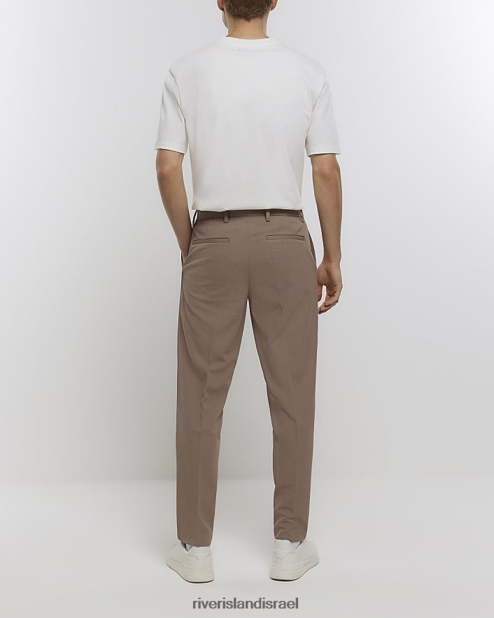 לבוש River Island מכנסי וופל חכמים בגזרה דקיקה בז' גברים BDZ4082918