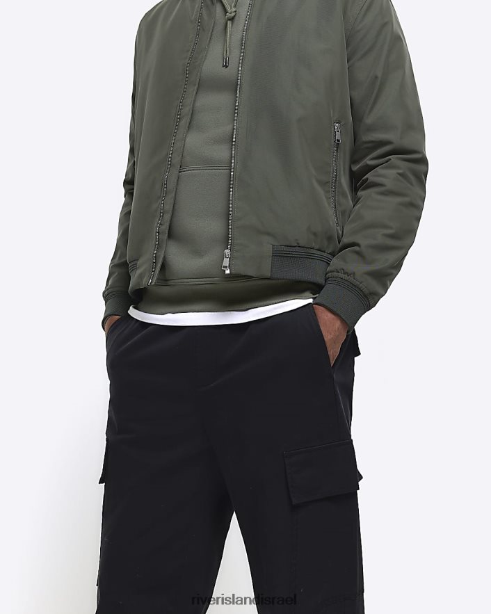 לבוש River Island מכנסי מטען שימושי בגזרה דקיקה שָׁחוֹר גברים BDZ4082921