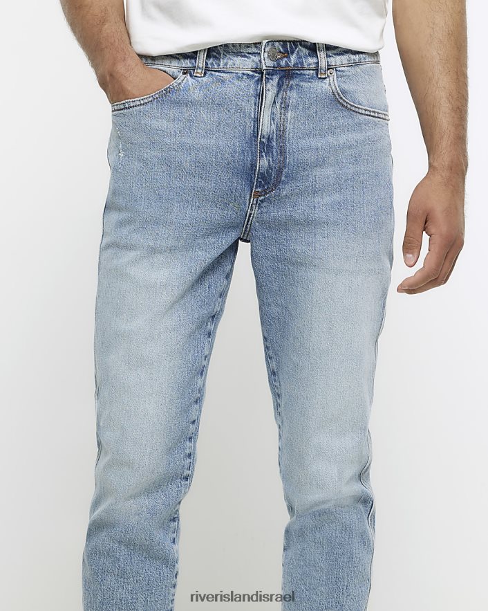 לבוש River Island ג'ינס מחודד כחול בהיר גברים BDZ4082929