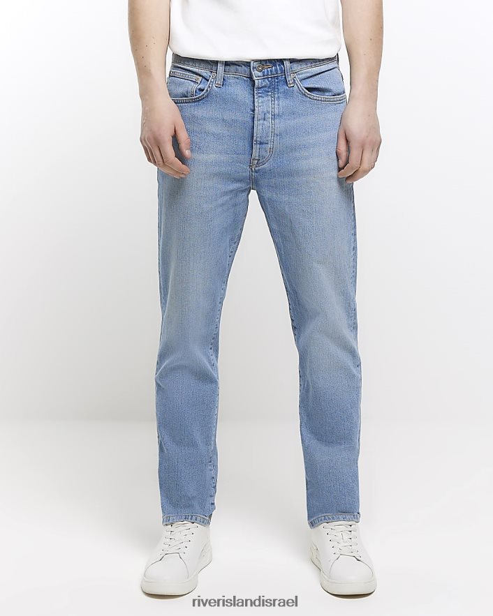 לבוש River Island ג'ינס בגזרה מחודדת כְּחוֹל גברים BDZ4082930