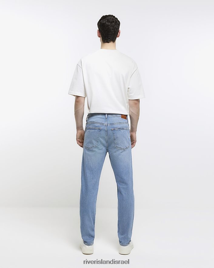 לבוש River Island ג'ינס בגזרה מחודדת כְּחוֹל גברים BDZ4082930