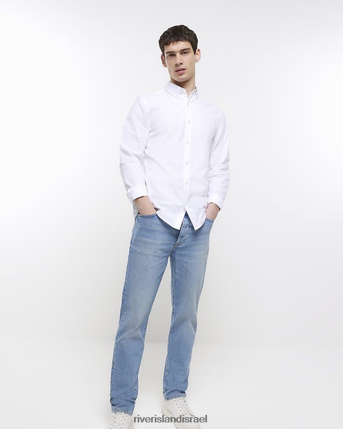 לבוש River Island ג'ינס בגזרה מחודדת כְּחוֹל גברים BDZ4082930