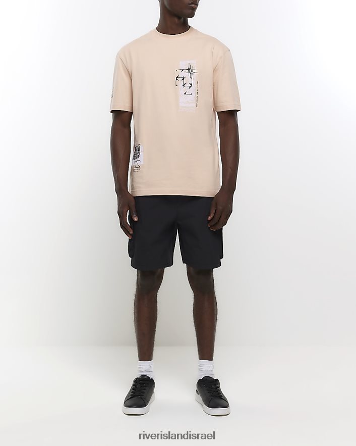 לבוש River Island חולצה גרפית בכושר רגיל וָרוֹד גברים BDZ4082933