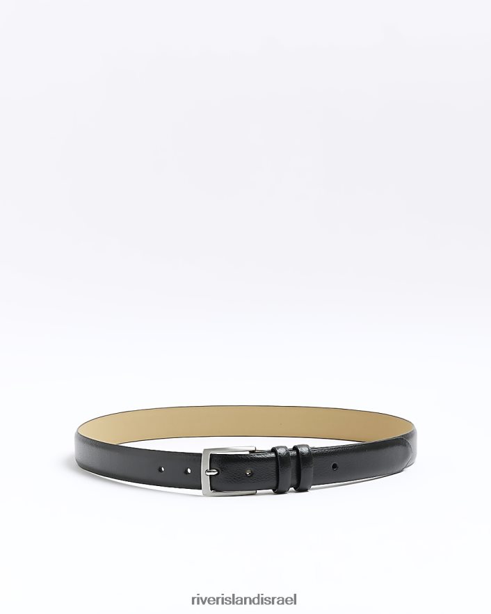אביזרים River Island חגורת חליפת עור שָׁחוֹר גברים BDZ4082939