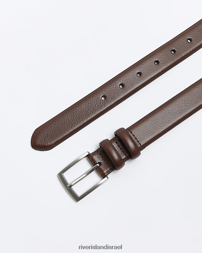 אביזרים River Island חגורת חליפת עור חום גברים BDZ4082940