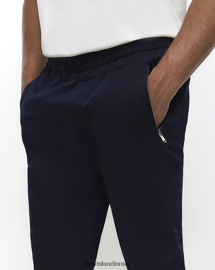 לבוש River Island משיכה חכמה בגזרת צ'ינו בכושר דק חיל הים גברים BDZ4082941