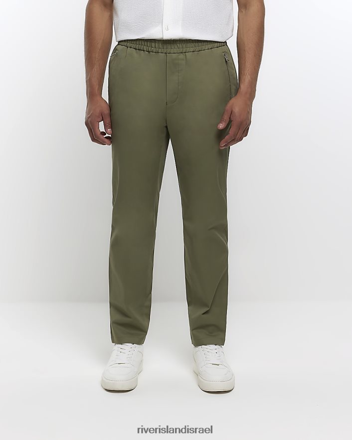 לבוש River Island משיכה חכמה בגזרת צ'ינו בכושר דק חָקִי גברים BDZ4082942