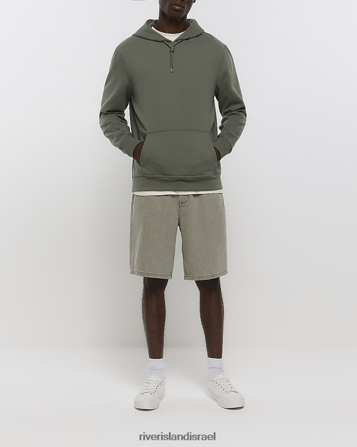 לבוש River Island קפוצ'ון רגיל בגזרה דקיקה חָקִי גברים BDZ4082943