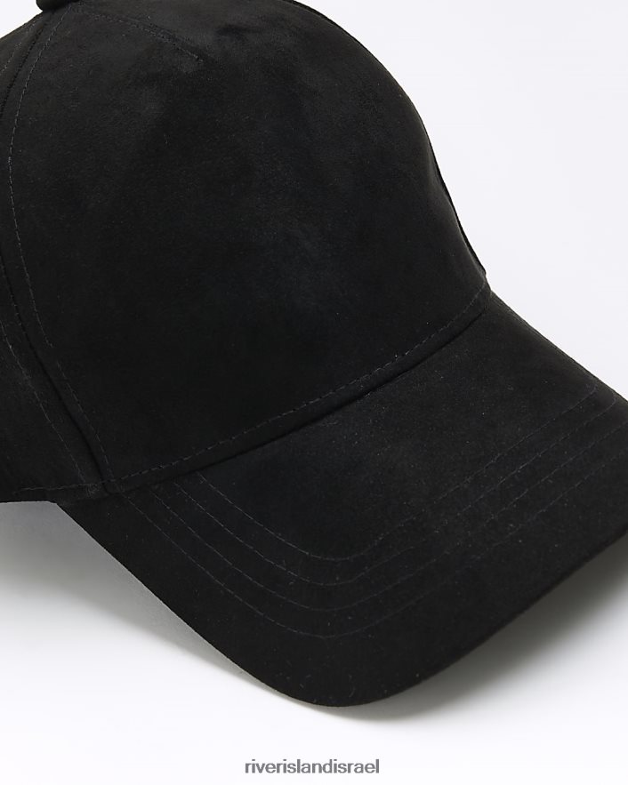 אביזרים River Island כובע זמש שָׁחוֹר גברים BDZ4082957