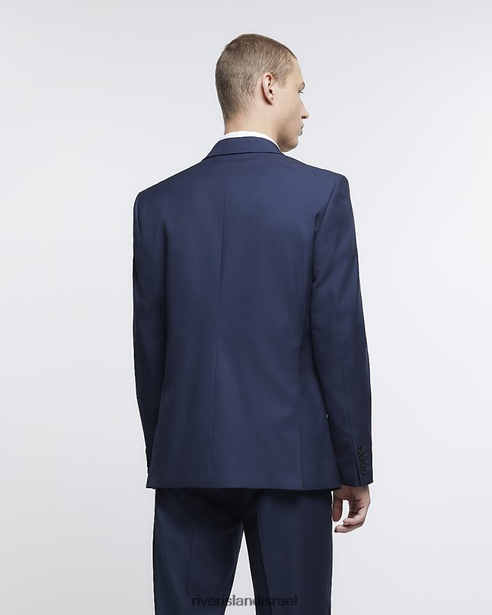 לבוש River Island ז'קט חליפת אריג בגזרה רגילה חיל הים גברים BDZ4082961