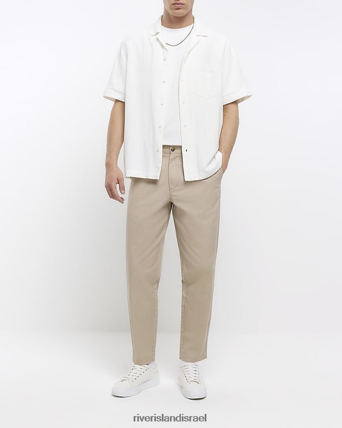 לבוש River Island צ'ינו קז'ואל בהתאמה מחודדת בז' גברים BDZ4082965