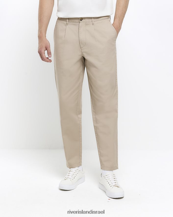 לבוש River Island צ'ינו קז'ואל בהתאמה מחודדת בז' גברים BDZ4082965