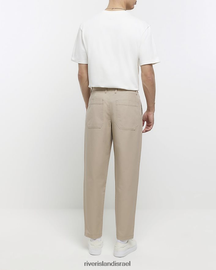 לבוש River Island צ'ינו קז'ואל בהתאמה מחודדת בז' גברים BDZ4082965