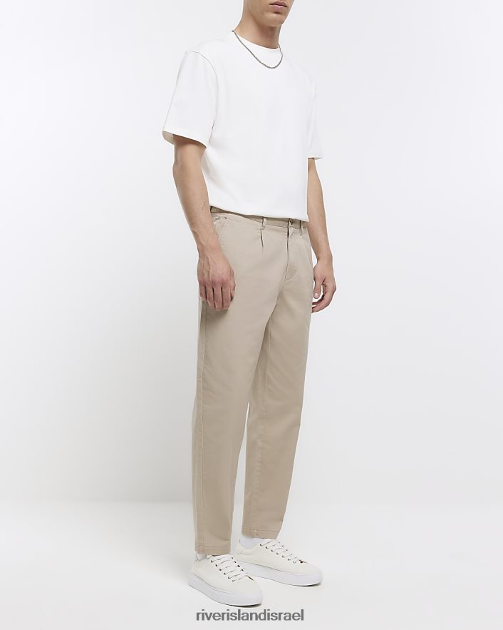 לבוש River Island צ'ינו קז'ואל בהתאמה מחודדת בז' גברים BDZ4082965