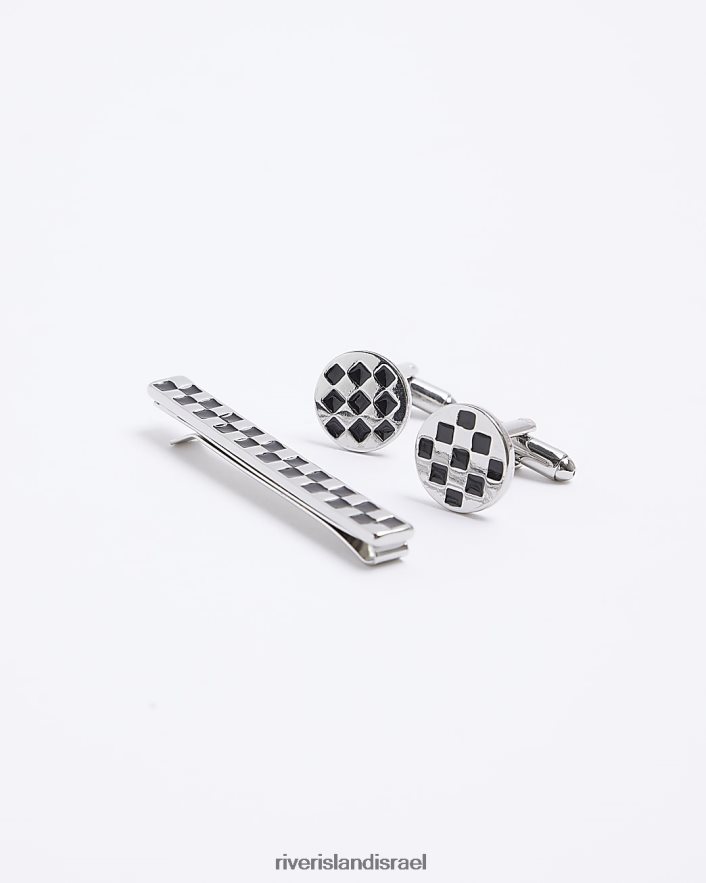 אביזרים River Island סט קליפס עניבה דמקה שָׁחוֹר גברים BDZ4082967