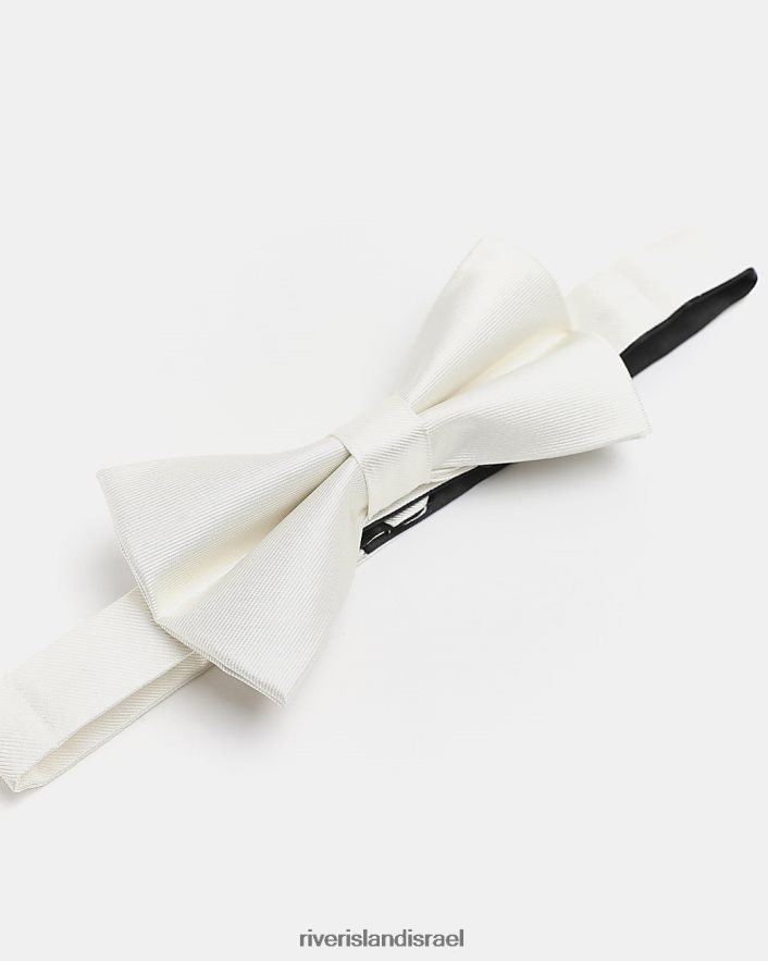 אביזרים River Island פפיון משי אריג לבן גברים BDZ4082975