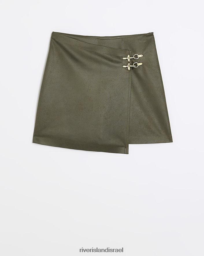 לבוש River Island חצאית מיני אבזם עור מלאכותי חָקִי נשים BDZ40829