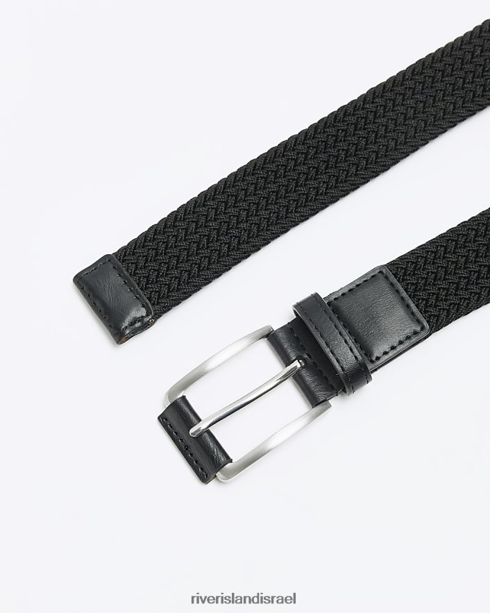 אביזרים River Island חגורת חגורה שָׁחוֹר גברים BDZ4083000