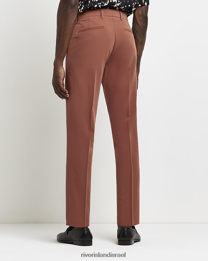 לבוש River Island מכנס חליפה בגזרה דקיקה חֲלוּדָה גברים BDZ4083016