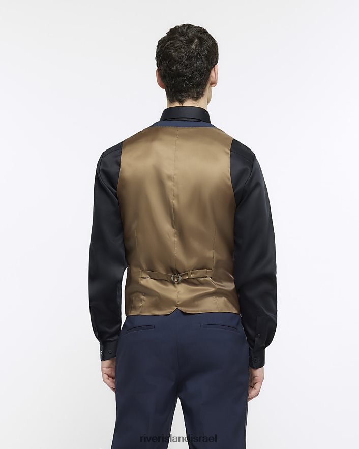 לבוש River Island חזיית טוקסידו בגזרה דקיקה חיל הים גברים BDZ4083031