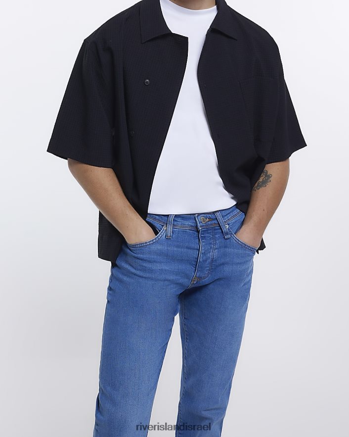 לבוש River Island מכנסי ג'ינס בהתאמה לנעליים מכובס כחול גברים BDZ4083032