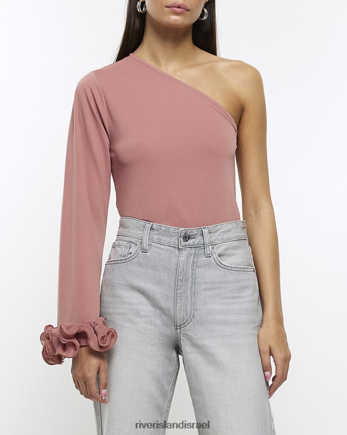 לבוש River Island חלק העליון של כתף אחת וָרוֹד נשים BDZ408305