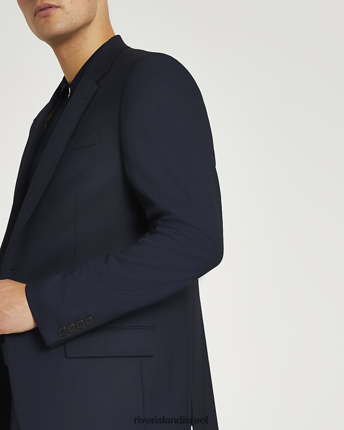 לבוש River Island ז'קט חליפת אריג בגזרה דקיקה חיל הים גברים BDZ4083050