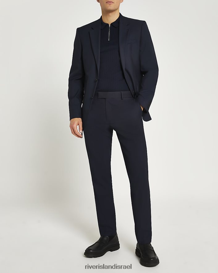 לבוש River Island ז'קט חליפת אריג בגזרה דקיקה חיל הים גברים BDZ4083050