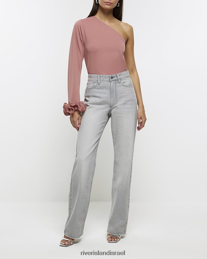 לבוש River Island חלק העליון של כתף אחת וָרוֹד נשים BDZ408305