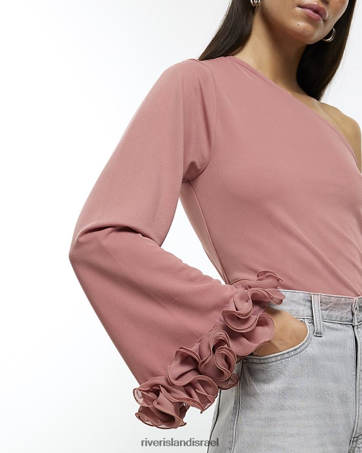 לבוש River Island חלק העליון של כתף אחת וָרוֹד נשים BDZ408305