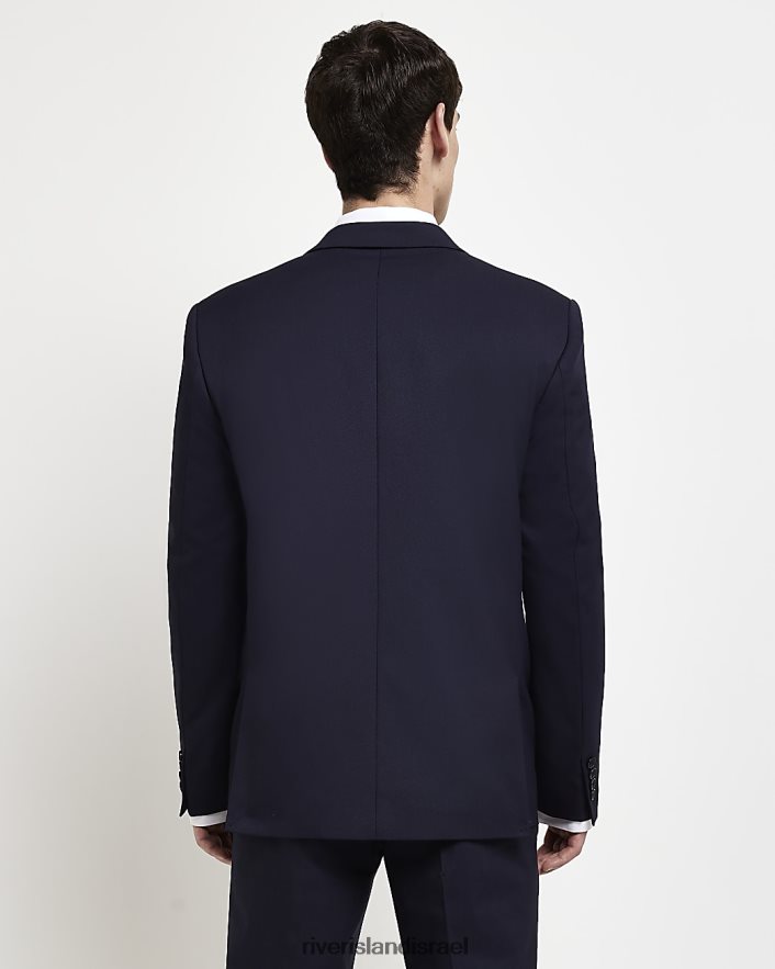 לבוש River Island ז'קט חליפה כפול חזה בגזרה דקיקה חיל הים גברים BDZ4083071