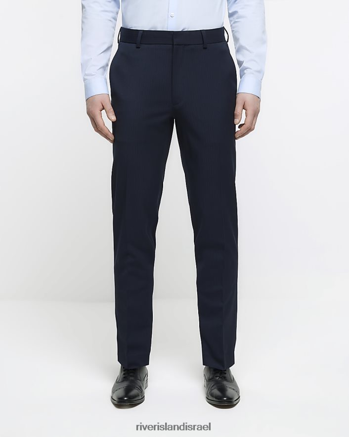 לבוש River Island מכנסיים חליפת אדרה בגזרה רזה חיל הים גברים BDZ4083077