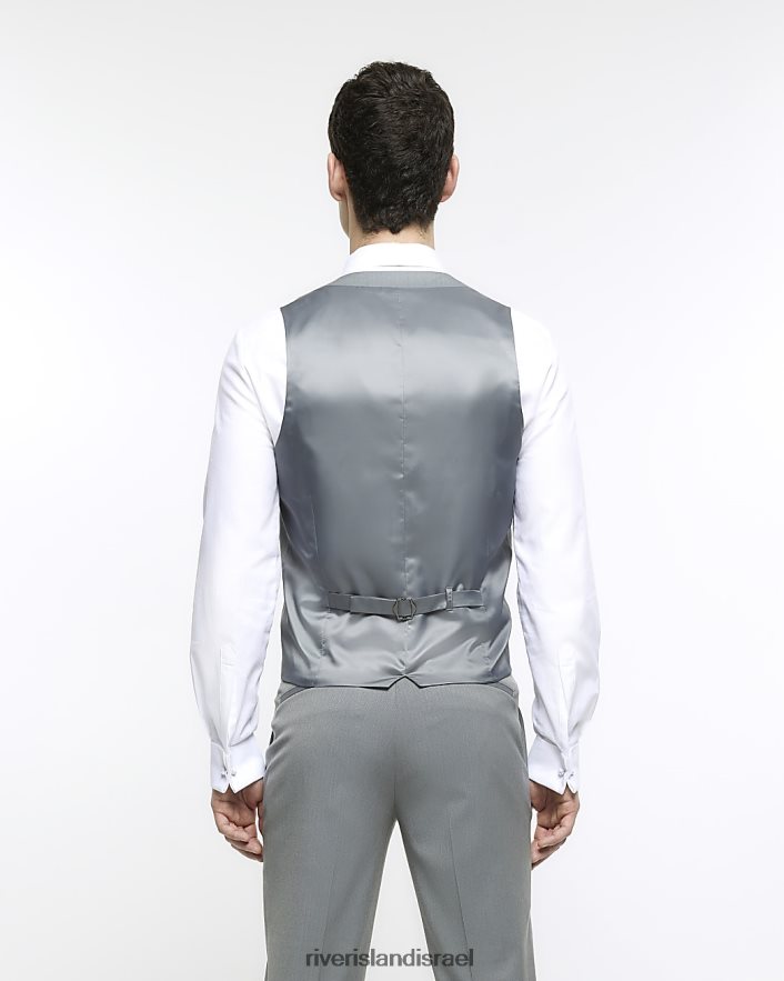 לבוש River Island חזיית אדרה בגזרה רזה אפור גברים BDZ4083080