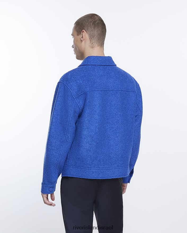 לבוש River Island ז'קט בוקל בכושר רגיל כְּחוֹל גברים BDZ4083084