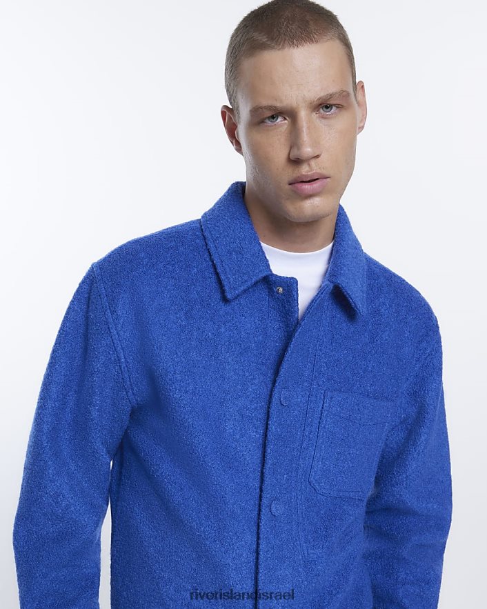 לבוש River Island ז'קט בוקל בכושר רגיל כְּחוֹל גברים BDZ4083084