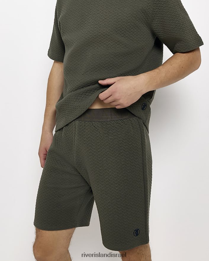 לבוש River Island סט טרקלין מרופד בהתאמה רגילה חָקִי גברים BDZ4083120