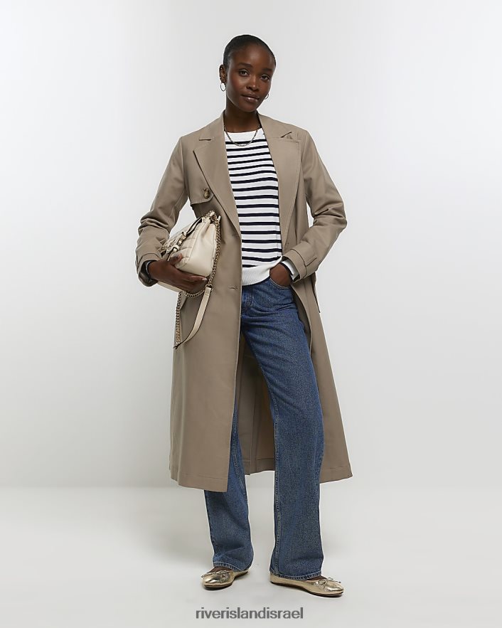 לבוש River Island מגשר עם שרוולים ארוכים בפס חיל הים נשים BDZ408313