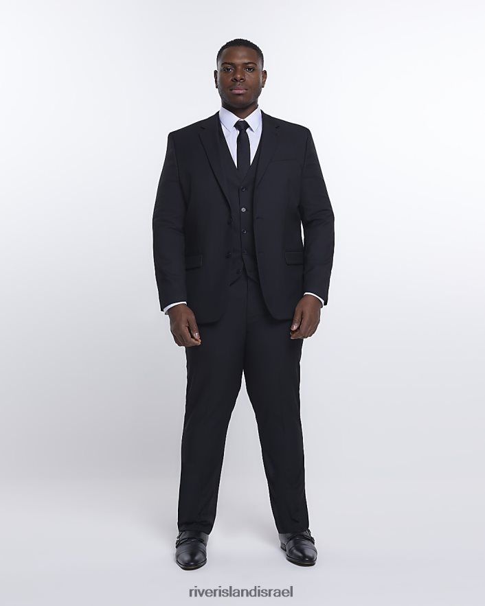 לבוש River Island חזייה גדולה וגבוהה בגזרה דקיקה שָׁחוֹר גברים BDZ4083152