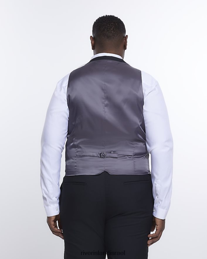 לבוש River Island חזייה גדולה וגבוהה בגזרה דקיקה שָׁחוֹר גברים BDZ4083152