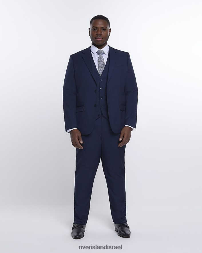 לבוש River Island חזייה גדולה וגבוהה בגזרה דקיקה חיל הים גברים BDZ4083153