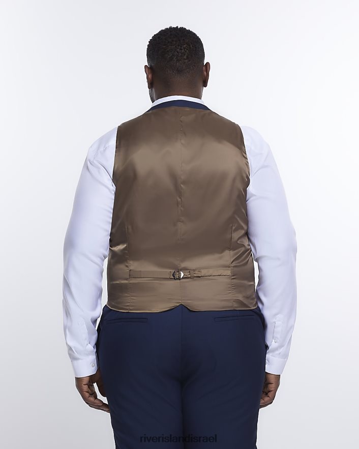 לבוש River Island חזייה גדולה וגבוהה בגזרה דקיקה חיל הים גברים BDZ4083153