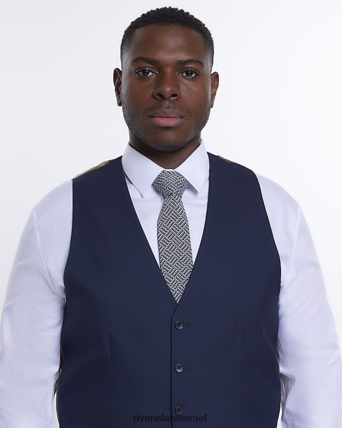 לבוש River Island חזייה גדולה וגבוהה בגזרה דקיקה חיל הים גברים BDZ4083153