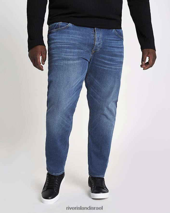 לבוש River Island ג'ינס גדול וגבוה בגזרה סמיכה כְּחוֹל גברים BDZ4083164