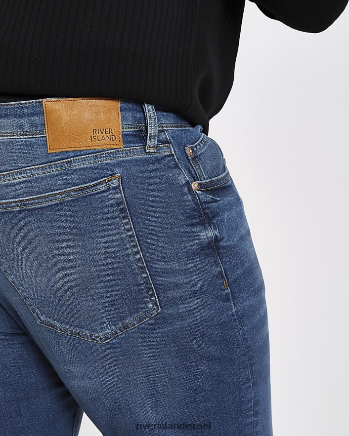 לבוש River Island ג'ינס גדול וגבוה בגזרה סמיכה כְּחוֹל גברים BDZ4083164