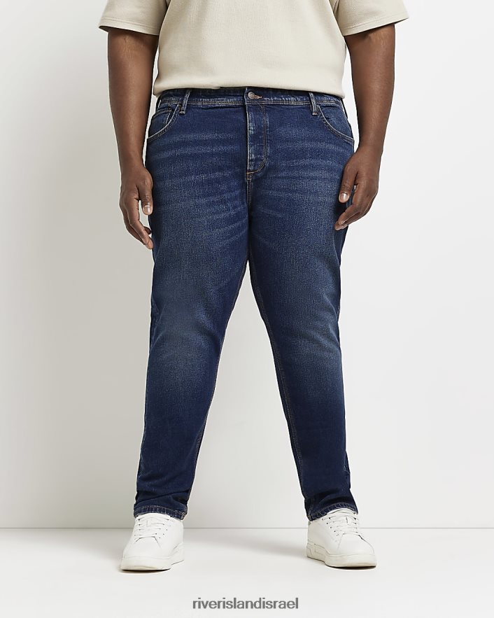 לבוש River Island ג'ינס דהויים גדולים וגבוהים כְּחוֹל גברים BDZ4083165