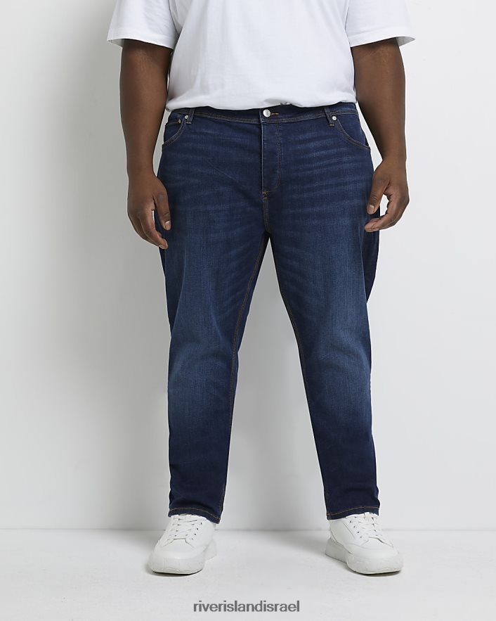 לבוש River Island ג'ינס גדול וגבוה בגזרה סמיכה כְּחוֹל גברים BDZ4083166