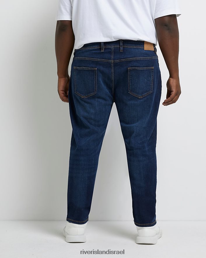לבוש River Island ג'ינס גדול וגבוה בגזרה סמיכה כְּחוֹל גברים BDZ4083166